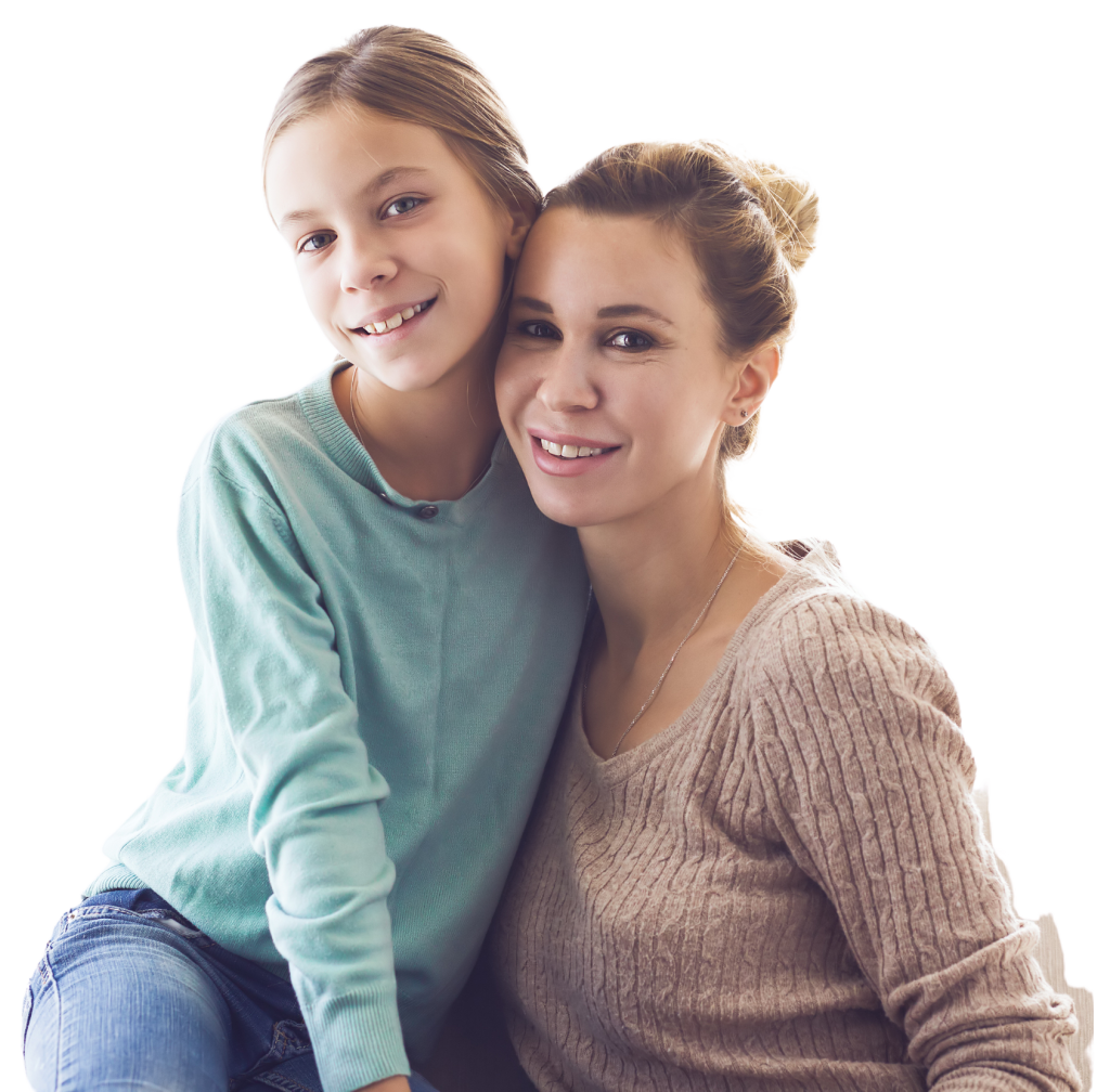 teen with mom